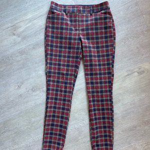 EXPRESS Stretch+ Skinny Mid Rise Ankle Plaid Publicist Dress Pants 2R